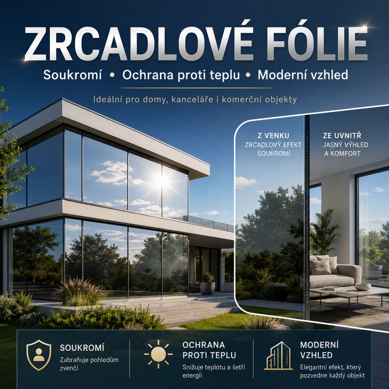 zrcadlove folie awf store prodej instalace na okna